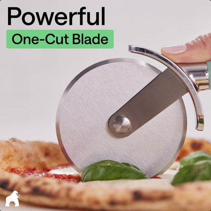 GORILLA GRIP Patented BPA-Free Large Pizza Cutter Wheel, 9 Inch, Extra Sharp Stainless Steel Blade, Slip Resistant Handle with Thumb Guard Protection, Slice Thick or Thin Pizzas, Pie, Pastries, Black
