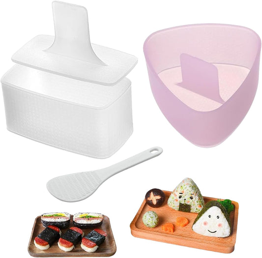 Spam Musubi Mold, 4 Pcs Musubi Maker Kit Spam Slicer Musubi Press Sushi Rice Onigiri Mold Set Egg Cutter for Luncheon Meat Hot Dog Cheese Strawberry Lunch Bento