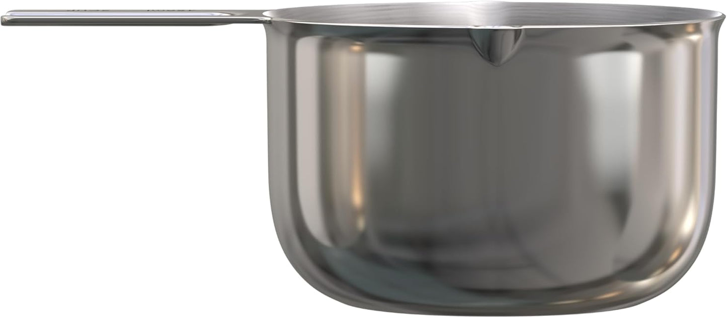 Color Up 2 Cup Measuring Cup, 480ml Stainless Steel Metal, Easy-Pour Spouts, Engraved Markings, Flat Base, Dishwasher Safe, for Dry and Liquid Ingredients