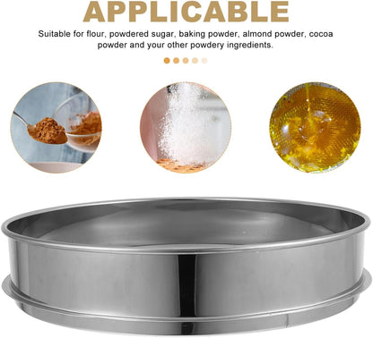 Hemoton Stainless Steel Sifter 11.8 Inch 150 Mesh Fine Screen Flour Sieve for Baking Cooking Kitchen Use