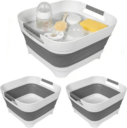 Collapsible Colander Set & Food Strainer for Kitchen, 4 in 1 Kitchen Gadget Strainer with Draining Tray for Pasta Noodle Fruit & Vegetable, 1 Pack