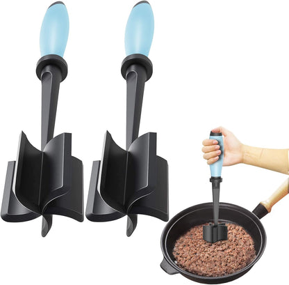 Upgrade Meat Chopper, Heat Resistant Meat Masher for Hamburger, Ground Beef Smasher, Nylon Hamburger Grinder Utensil for Ground Beef, Non Stick Mix Ground Chopper, Mix and Chop Potato Masher Tool