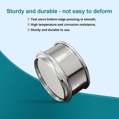 Full 304 Stainless Steel Mesh Sieve Screen, LVDALAB 100 Mesh (0.15mm) Aperture, 2.4inch(6CM) Dia Standard Sample Analysis Test Sieves Sifters Strainer for Industrial Laboratory Homes