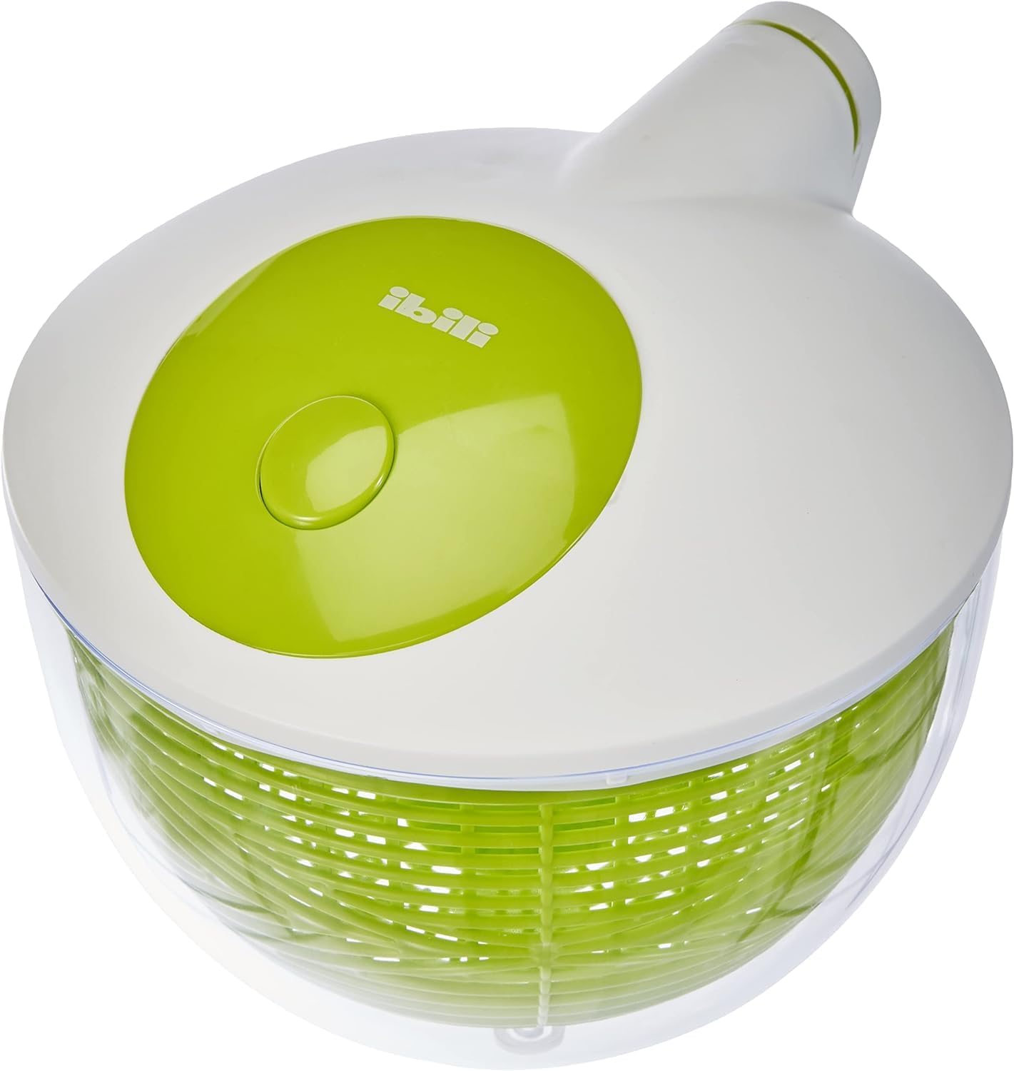 IBILI Small Salad Spinner for Fruit and Vegetables - 1.7-Quart Spinner for Washing and Drying, Compact Design with Brake Button for Quick Stop, Super-Fast Operation, Dishwasher Safe, Made in Spain