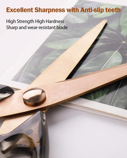 Heavy Duty Kitchen Scissors, Titanium Coated All Purpose Shears - Extra Sharp Detachable Blades for Poultry, Chicken Bones, Meat, Vegetables, Herbs | Micro Serrated & Ergonomic Handle