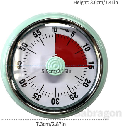 Kitchen Timer, Magnetic Visual Countdown Timer with Loud 72dB Alarm Mechanical Analog Dial for Cooking Baking Home Gym Office