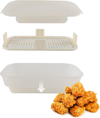 COOK WITH COLOR Collapsible Batter Bowl - Mess Free Breading Shaker Container - Great for Fried Fish, Fried Chicken, Onion Rings, Wings & More, Gray