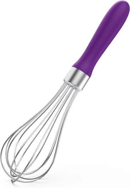 U-Taste 7" Mini Whisk for Cooking: 18/8 Stainless Steel Small Metal Kitchen Wisk, Tiny Hand Mixing Tool for Coffee, Egg, Sauce, 6-Wires Compact Head for Baking, Beating in Bowl, Mug, Jar (Set of 2)