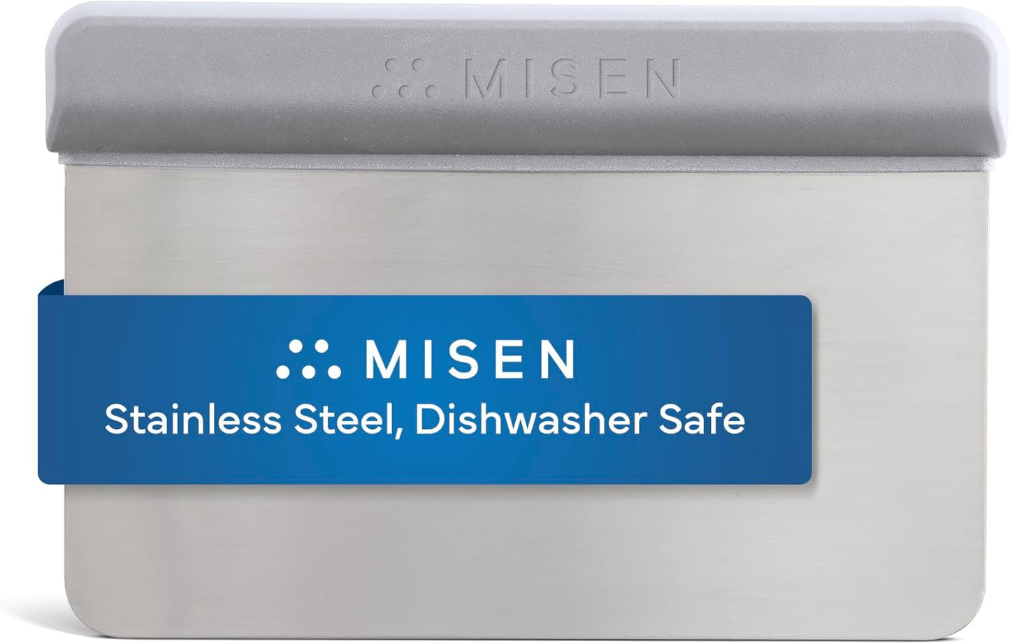 Misen Stainless Steel Bench Scraper - Versatile Food Scraper with Walnut Handle - Ideal for Kitchen, Pastry & Dough - Durable Cutting Board Scraper Tool - Effortless Transfer into Pots & Pans -Walnut