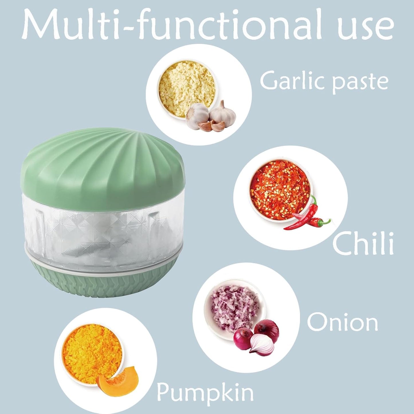 Garlic Chopper,Masher Onion Chopper,Manual Garlic Muddler,Blender to Vegetable,Mini Manual Hand Food Chopper for Kitchen