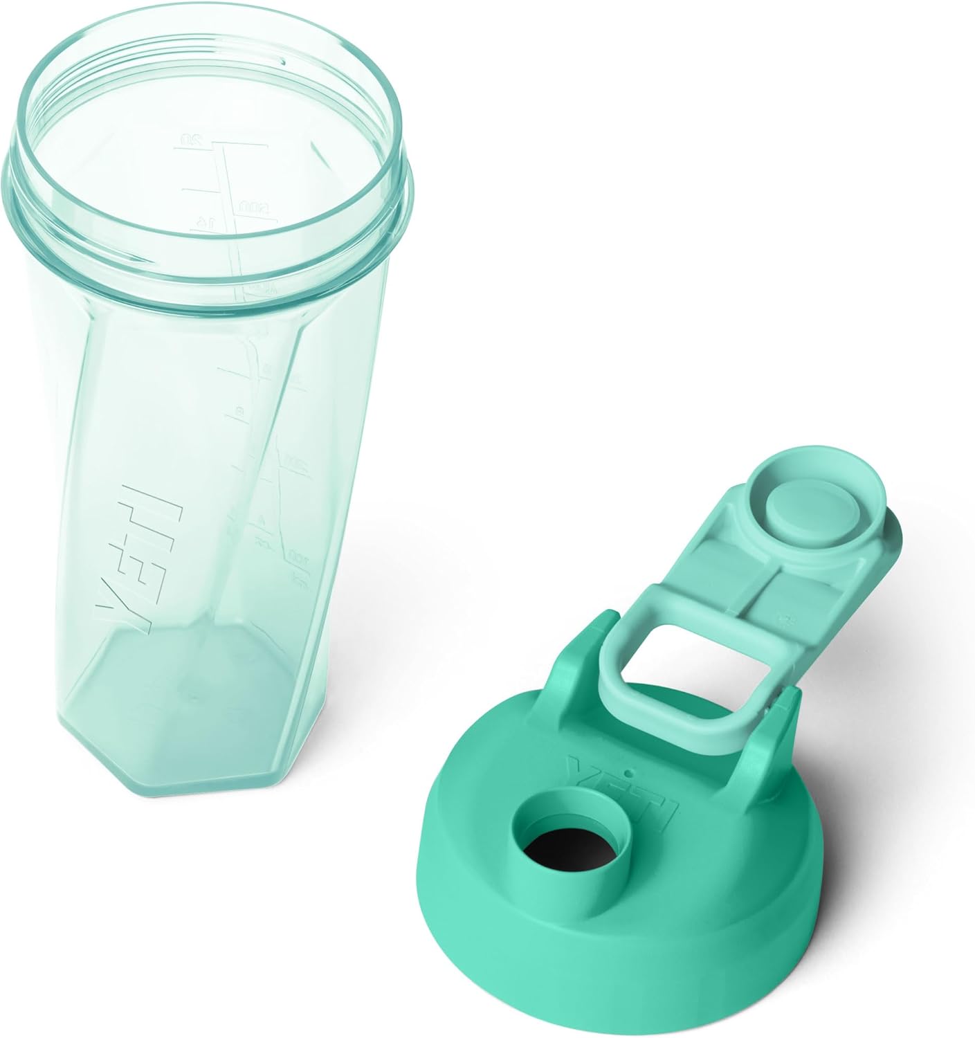 YETI Yonder Helimix Vortex Blender Shaker Bottle Holds up to 20oz | No Blending Ball or Whisk | USA Made | Portable Pre Workout Whey Protein Drink Shaker Cup | Dishwasher Safe, Clear