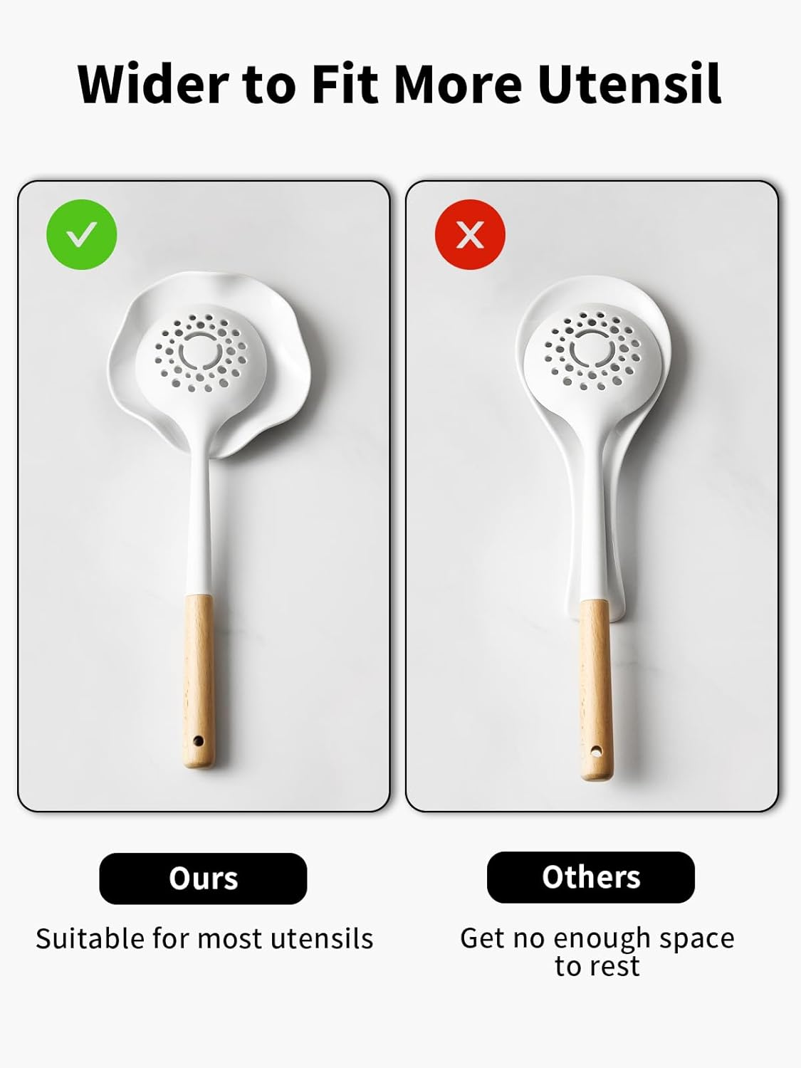 ABRUTY Spoon Rest for Stove Top, Ceramic Spoon Holder for Counter, Modern Farmhouse Decor Accessories for Spatula, Spoons or Tongs