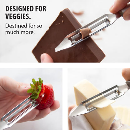 Rada Cutlery Vegetable Peeler (W232), 1.75" Stainless Steel Swiveling Blade, Black Handle