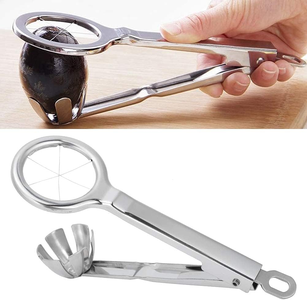 Egg Cutter, Stainless Steel Egg Slicers for Hard Boiled Eggs Egg Splitter Cutting Tongs Kitchen Tool Multi Purpose Egg Cutting Tool for Strawberry Banana Kiwi Soft Cheese (8.3 Inch)