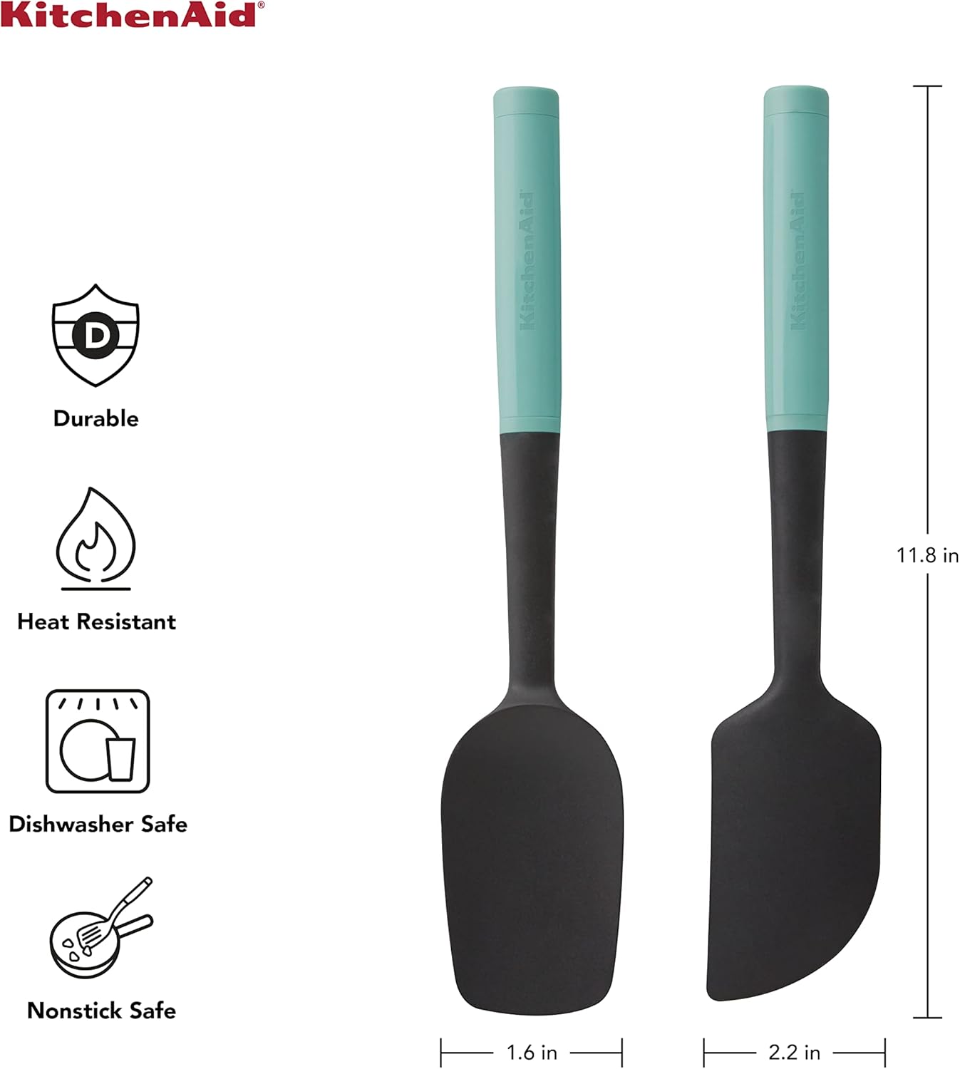 KitchenAid Universal Spatula Set, 2-Piece, Aqua Sky