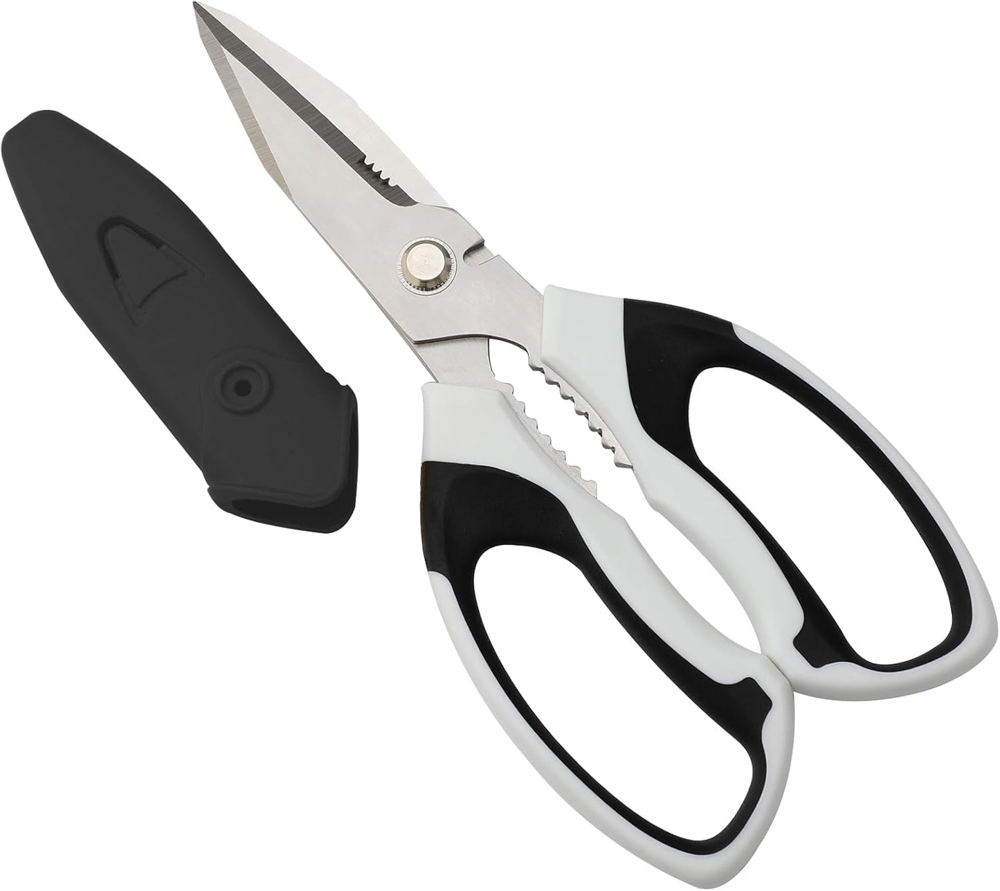 BoFuYuan Utility Scissors Heavy Duty: 8-Inch sharp Scissors All Purpose heavy duty, Serrated Blades Cut Carpet, Cardboard, Wire, Leather, Fabric, Multipurpose Shears for Kitchen, Garden, Office, Craft