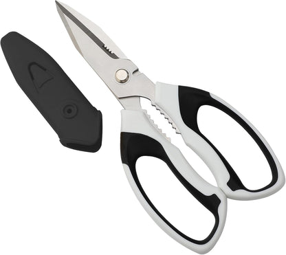 BoFuYuan Utility Scissors Heavy Duty: 8-Inch sharp Scissors All Purpose heavy duty, Serrated Blades Cut Carpet, Cardboard, Wire, Leather, Fabric, Multipurpose Shears for Kitchen, Garden, Office, Craft