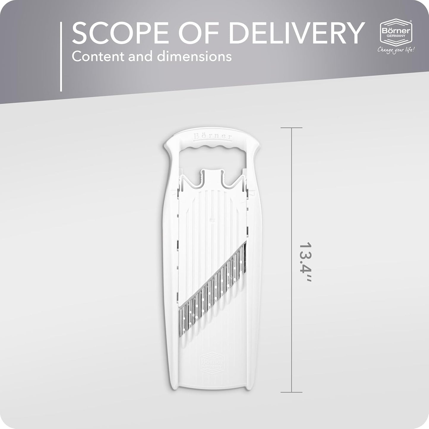 Börner by Reston Lloyd Wave-Waffle Power Line • Crinkle Cut/Spirelli Vegetable Slicer • Slicer for Wave Waffle Cut Style • Multiple Thickness Options • Made in Germany, Orange