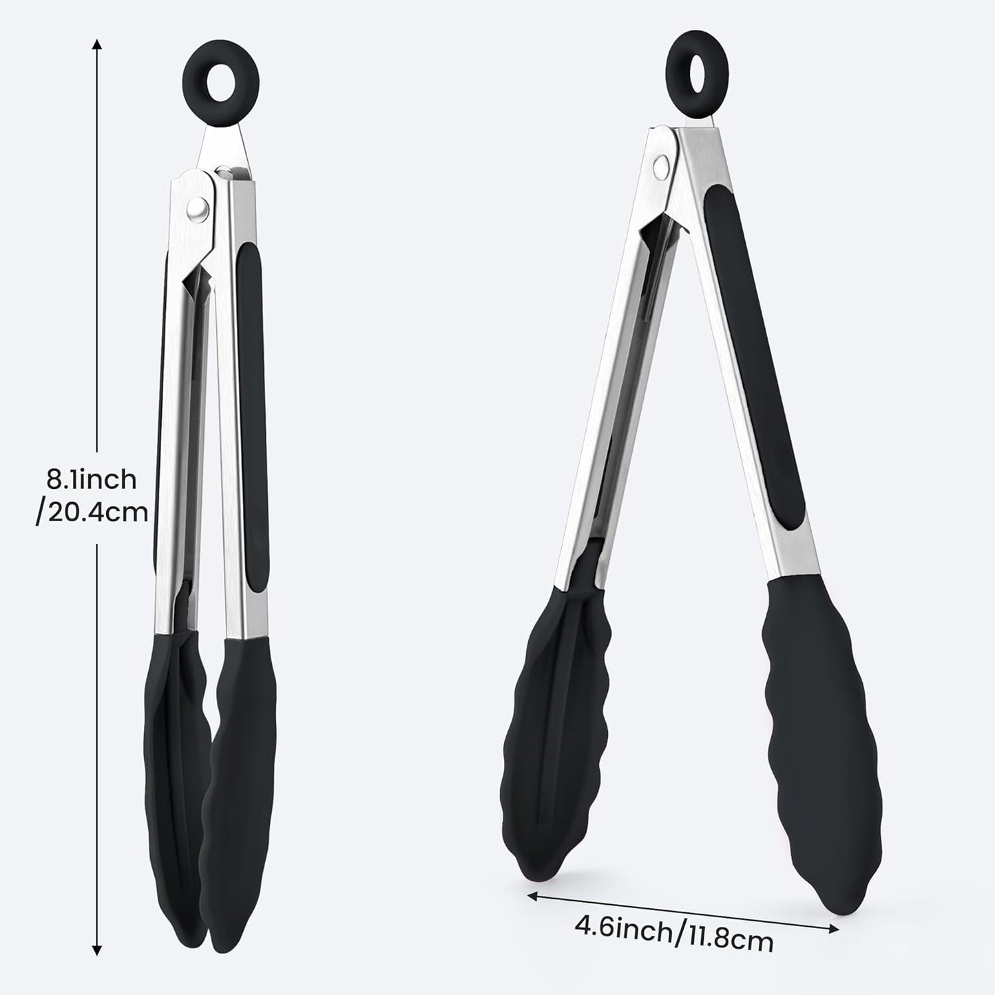 Kitchen Tongs Set of 3, Cooking Tongs with Silicone Tips, Non-Stick Non-Scratch Heat Resistant Tongs for Grilling Cooking BBQ Salad Serving (Multicolor, 7/9/12 Inch)