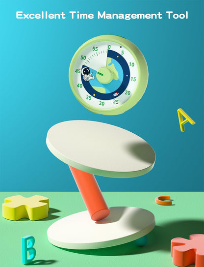 Visual Timer for Kids, 60-Minute Countdown for Classroom Office Kitchen, Desk Timer Kids Time Management Tools with Silent Operation, Pomodoro Timer Rainbow Pattern Purple