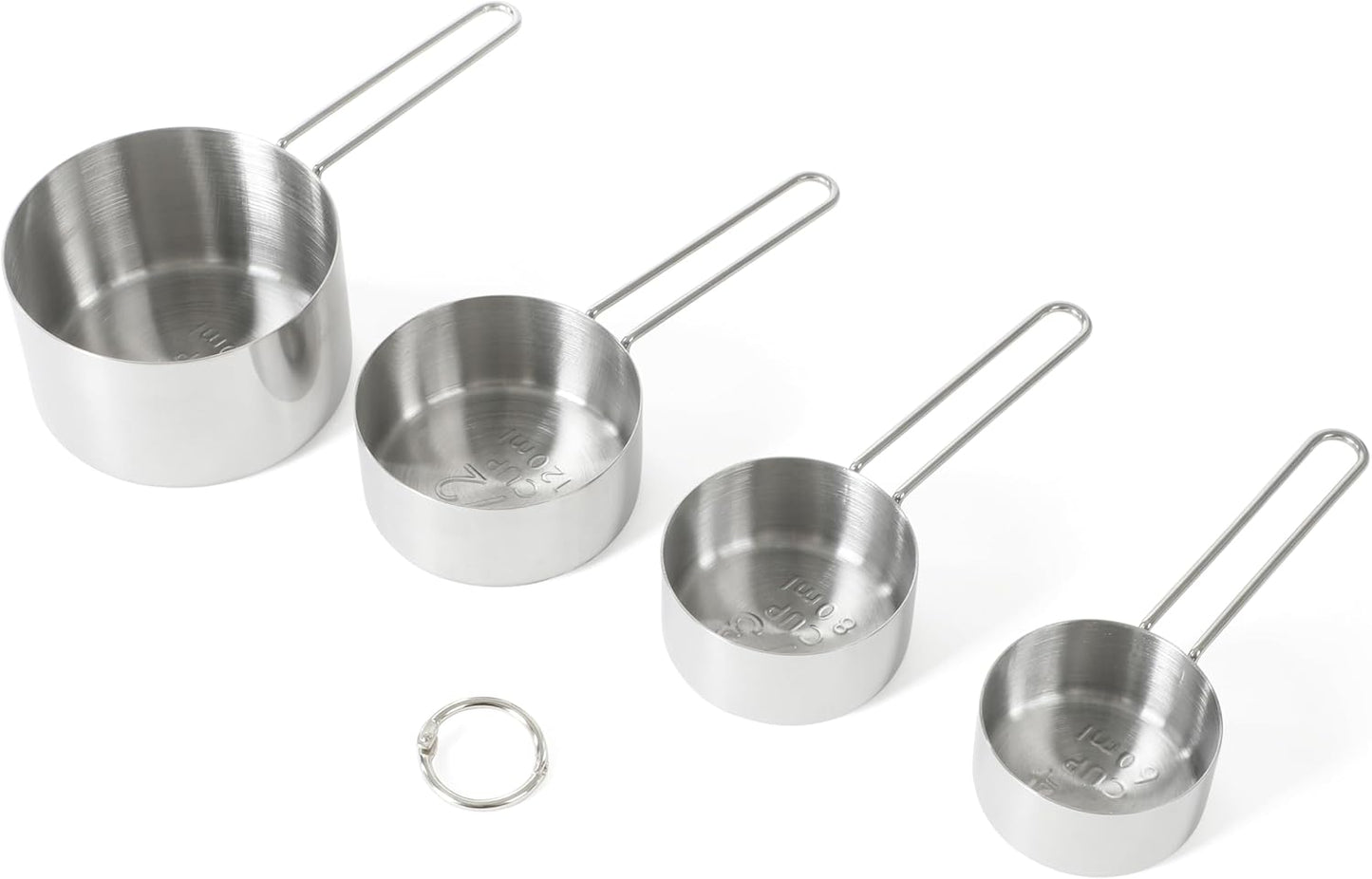 Martha Stewart Richburn 4-Piece Stainless Steel Measuring Cups Set – Durable and Accurate Kitchen Measuring Tools for Baking and Cooking