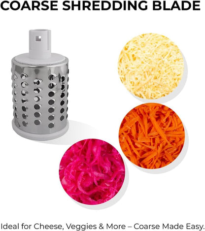 Rotary Cheese Grater, Manual Hand Crank Cheese Shredder with 3 Stainless Steel Drum Blades, Vegetable Slicer for Potato Nuts Chocolate, Easy Clean Kitchen Grater, Compact Black Design