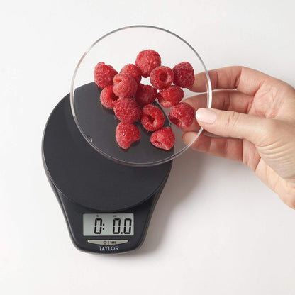 Taylor Waterproof Digital Kitchen Scale, 11 pounds, Black
