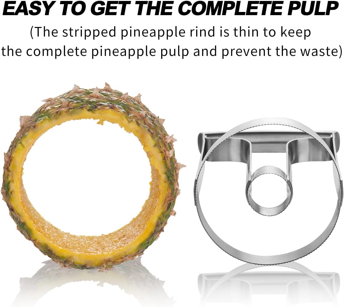 Choxila Pineapple Corer Large Stainless Steel Pineapple Corer Peeler Pineapple Cutter Fruit tool Easy Kitchen Tool - Large（4inch+）