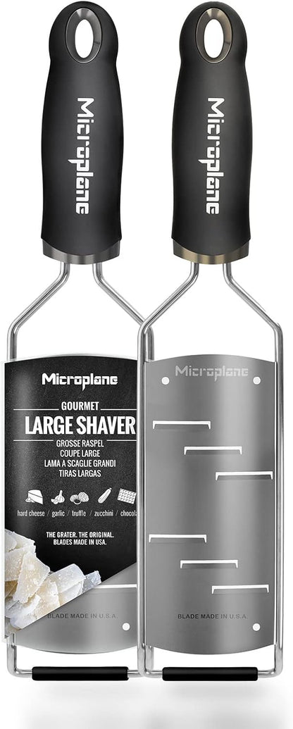 Microplane Gourmet Series Cheese Grater with Soft Touch Handle (Extra Coarse, Black)
