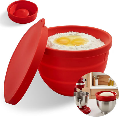 3 Pack Silicone Bowl Liners with Lids for KitchenAid 5QT Tilt Head Mixer, Collapsible Food-Grade Bowl Inserts, Thick Heat/Cold Resistant Silicone Mixing Bowl Liners