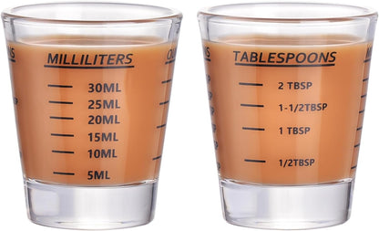 Shot Glass Measuring Cup，Espresso Shot Glass 26-Incremental Measurement 1oz, 6 Tsp, 2 Tbs, 30ml，Kitchen Tools，Bar Bartender Accessories, Jigger for Bartending (2 Pack-Blue)