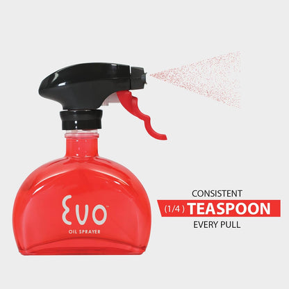 Evo Glass Oil Sprayer, Non-Aerosol For Olive Oil, Cooking Oils And Vinegars, Green, 6-Ounce Capacity, For Grilling, Roasting, Air Frying, Baking And Salad Prep