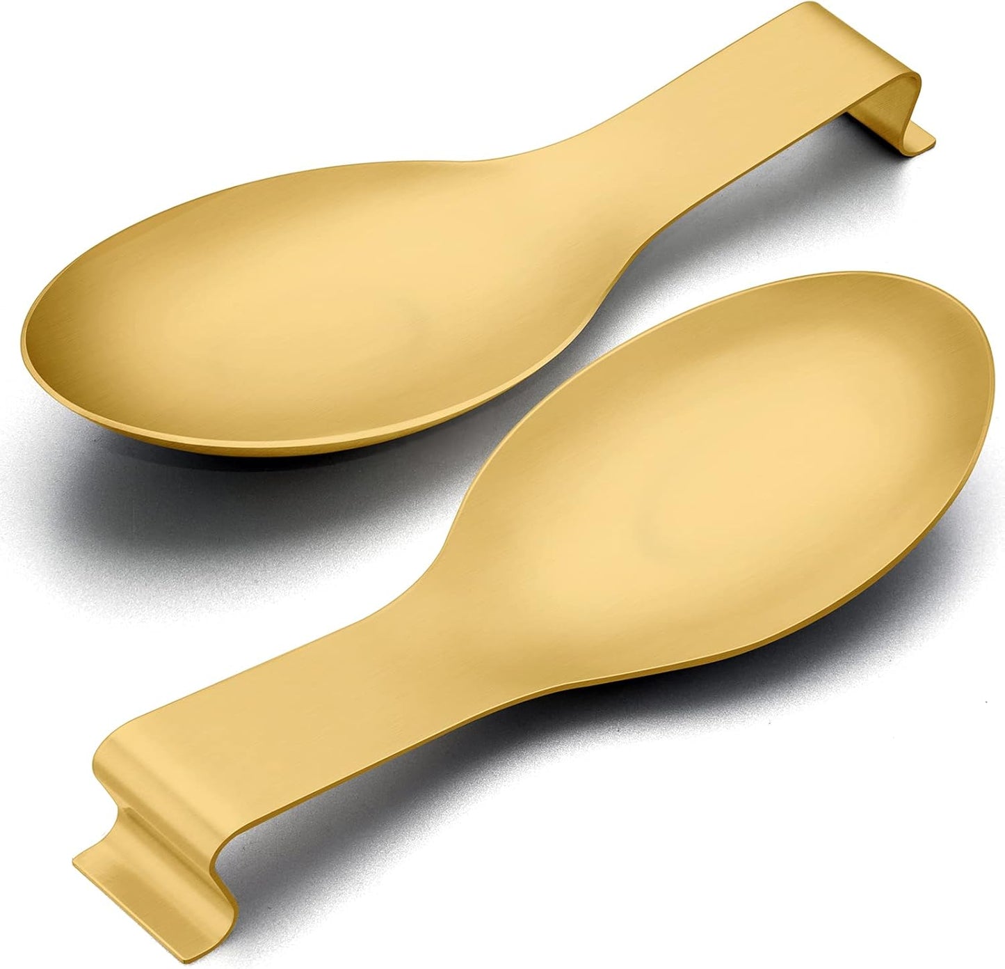 Spoon Rest Set of 2, E-far Stainless Steel Spoon Ladle Holder Spatula Rest for Kitchen Stove Top, Large Size & Dishwasher Safe