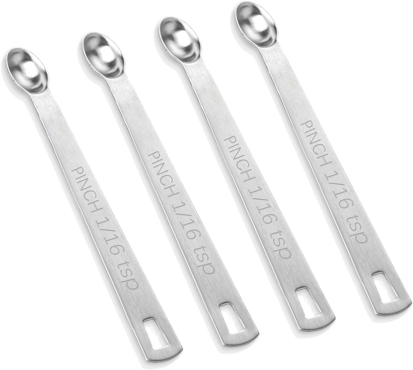 4 PCS 1/4 Teaspoon (1/4 Tsp | 1.25 mL | 1.25 cc) Single Measuring Spoon, Stainless Steel 1/4 Tsp Small Measuring Spoon Mini Measuring Spoons