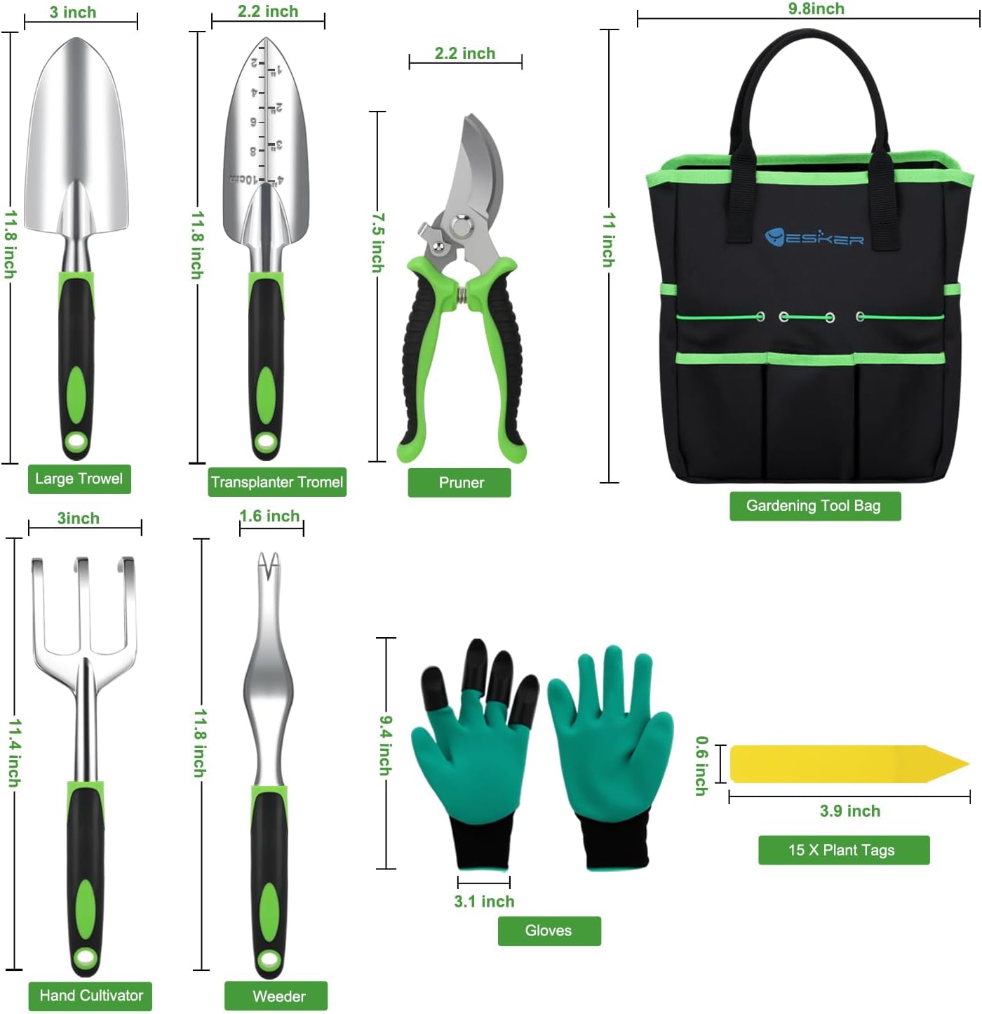 Yesker Pruning Shears Garden Shears 7.8" Professional Garden Scissors Sharp 65 Manganese Steel Blade Heavy Duty Clippers Hand Pruners for Cutting Fresh Flowers Branch Plant Trimming Gardening Tools