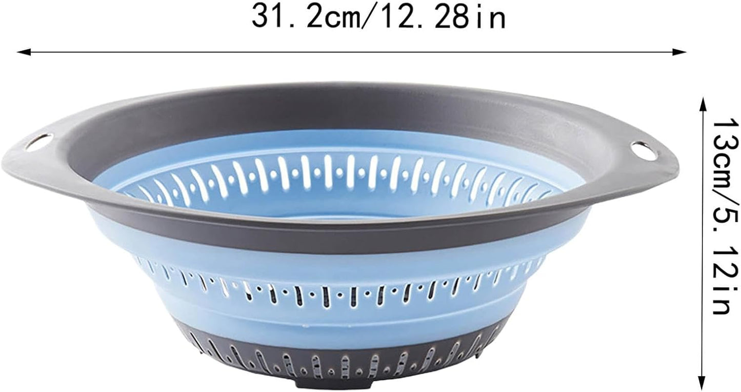 Generic Collapsible Colander and Strainer, Silicone Strainer Colanders Food Strainers, Heavy Duty Kitchen Drainer Basket, for Vegetable and Fruit, Kitchen Essentials (Light Purple)