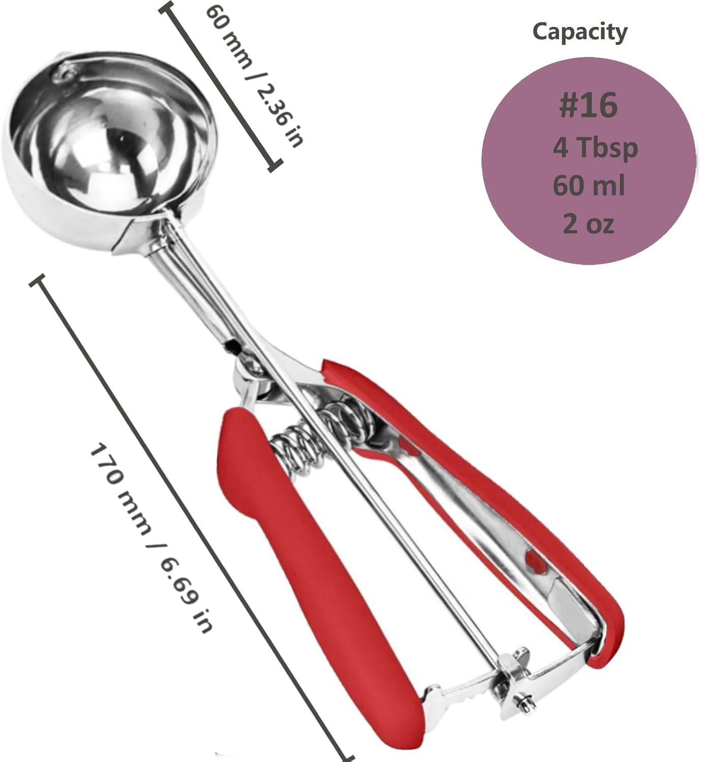 Ice Cream Scoop, 18/8 Stainless Steel Cookie Scoop, Cookie Scoops for Baking, 2 Tbsp/ 30 ml/ 1 oz Cookie Dough Scoop, Ice Cream Scooper with Trigger Release, Cookie Scooper for Baking