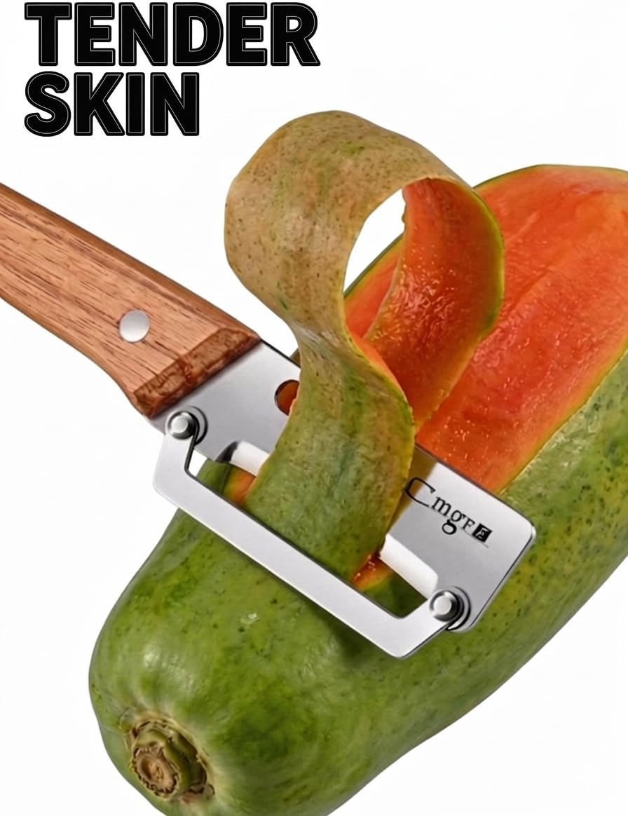 Vegetable Peeler,Nemesis of Bumpy Rough Root,Potato Peeler,Kitchen Sharp Stainless Steel Blade Veggie Gadgets for Fruit Apple Carrot Pumpkin Pineapple SugarCane Squash Papaya,(Right-Hand Only)