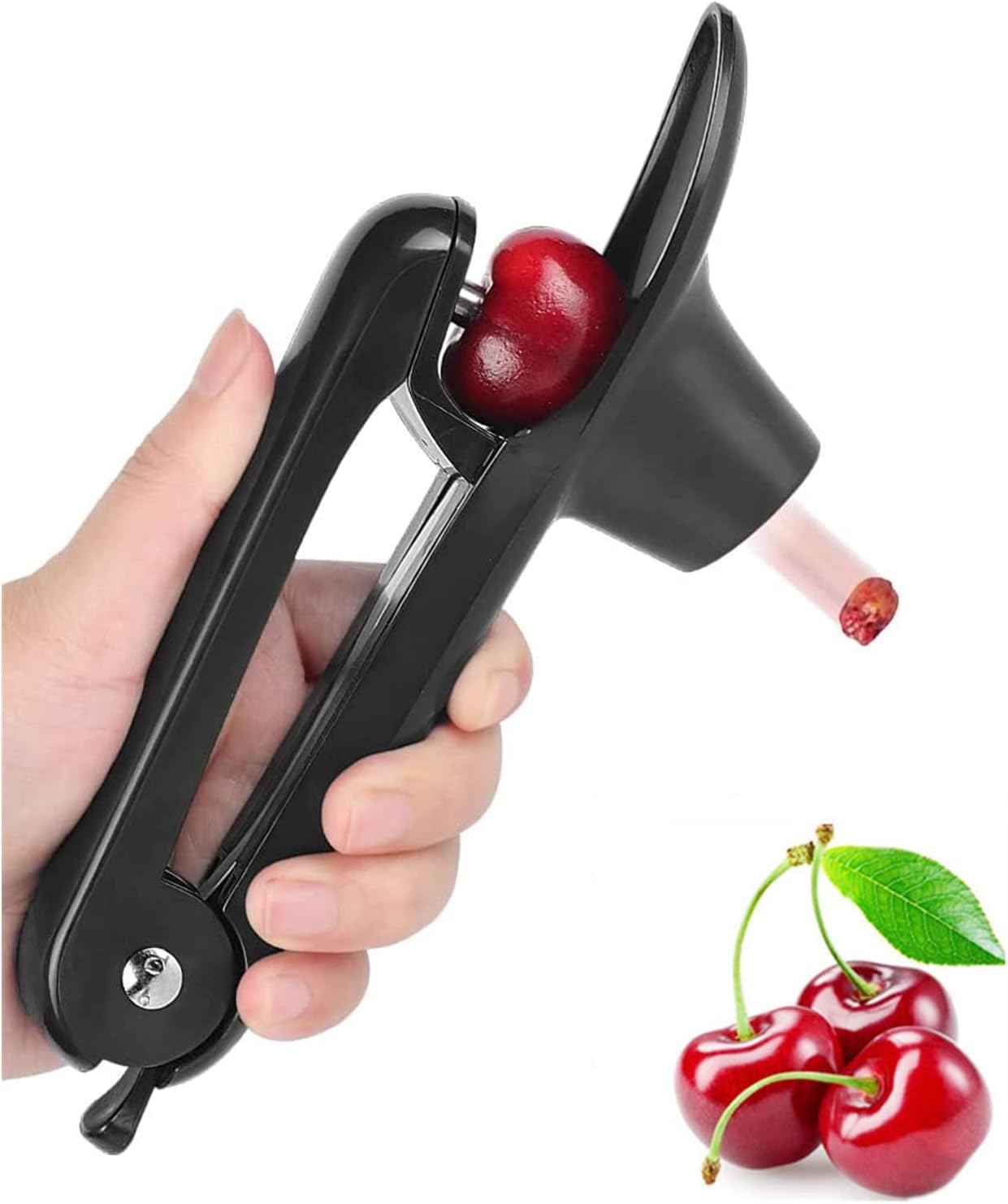 Yun River Cherry and Olive Pitter - Green, Stainless Steel, Easy to Use, Dishwasher Safe