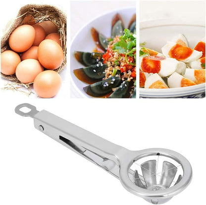 Egg Cutter, Stainless Steel Egg Slicers for Hard Boiled Eggs Egg Splitter Cutting Tongs Kitchen Tool Multi Purpose Egg Cutting Tool for Strawberry Banana Kiwi Soft Cheese (8.3 Inch)