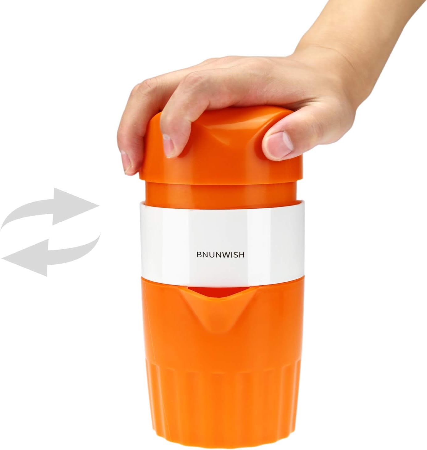 Hand Juicer Citrus Orange Squeezer Manual Lid Rotation Press Reamer for Lemon Lime Grapefruit with Strainer and Container, 2 Cups