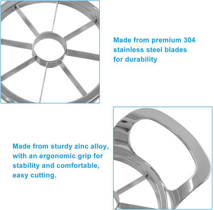 8-Blade Extra Large Apple Slicer, Heavy Duty Apple Cutter Stainless Steel Apple Corer, Sharp Fruit Divider Easy to Use for Kitchen/Home Cooks