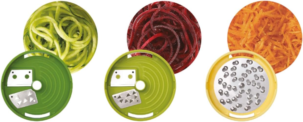 Joseph Joseph Spiro Hand Held Vegetable Slicer Spiralizer, Spaghetti Zoodle Zucchini Noodle Food Maker, Dishwasher safe - Green