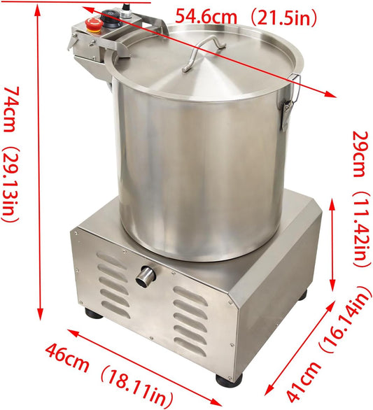 INTSUPERMAI Conmercial Salad Spinner Stainless Steel Adjustable Speed Vegetable Water Thrower Dehydrator Fruit Vegetables Dryer Salad Vegetable Dehydrator 110V