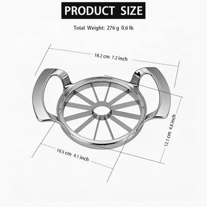 Apple Slicer and Corer, Heavy-Duty Stainless Steel Apple Cutter with 5" Large Opening, Professional 12-Blade Slicer, Dishwasher Safe