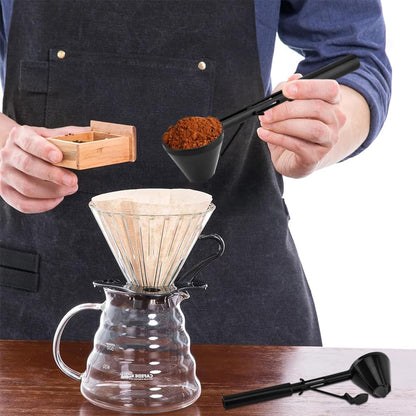 2 Pack Coffee Measuring Scoop Funnel for Reusable K Cup Refillable Coffee Pods, Scoop with Funnel for Ground Coffee, Protein Powder, Tea