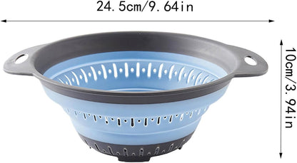 Generic Collapsible Colander and Strainer, Silicone Strainer Colanders Food Strainers, Heavy Duty Kitchen Drainer Basket, for Vegetable and Fruit, Kitchen Essentials (Light Purple)