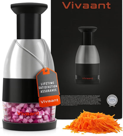 Vivaant Compact Mini Dicer - Perfect for Quickly Cubing and Dicing Vegetables, Vegetable Chopper and Cutter with Manual Hand Chopper for Onions and Small Veggies