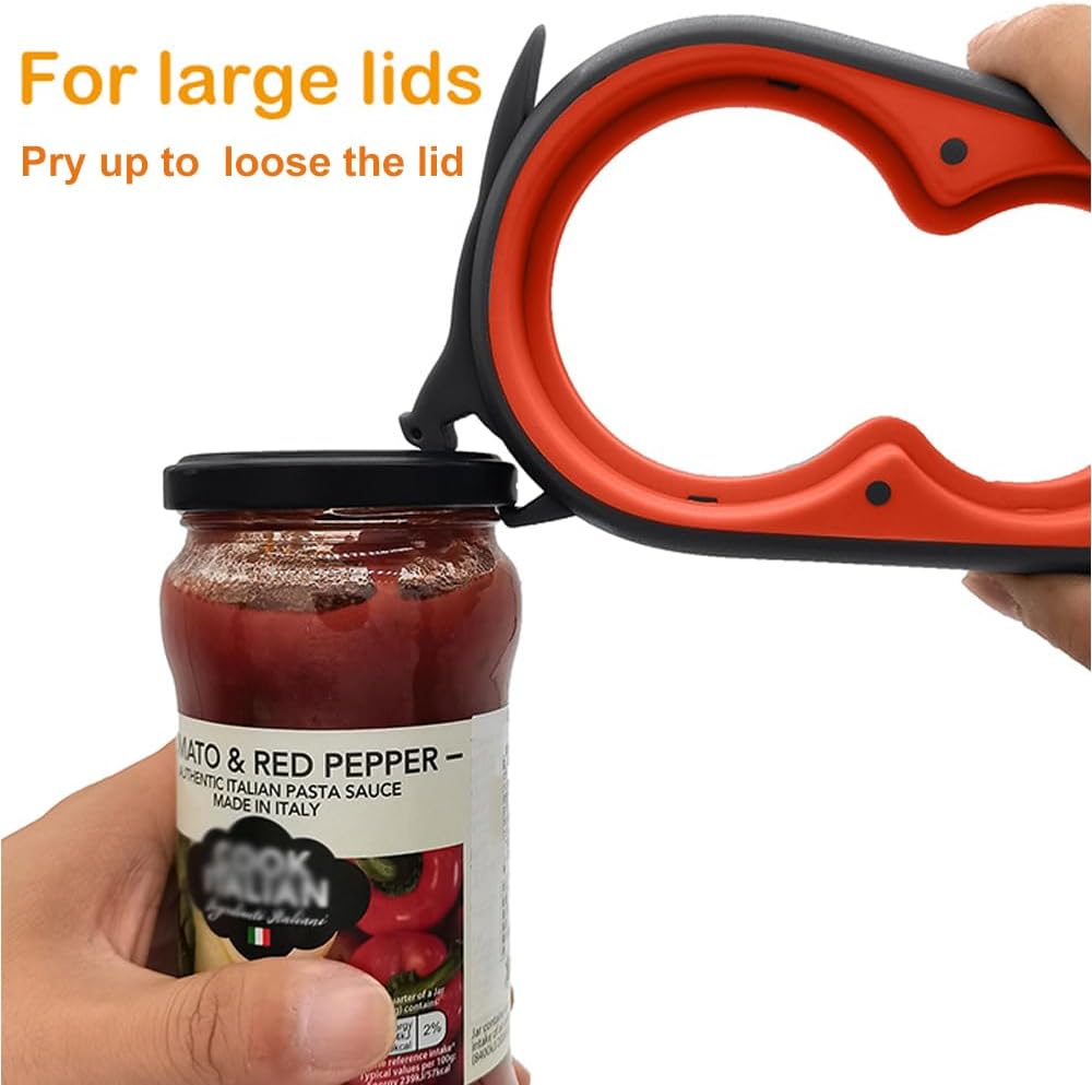 Latest Jar Opener and 5 in 1 Bottle Opener with Rubber Jar gripper Pad Ideal for Seniors with arthritis Weak Hands and Low Strength