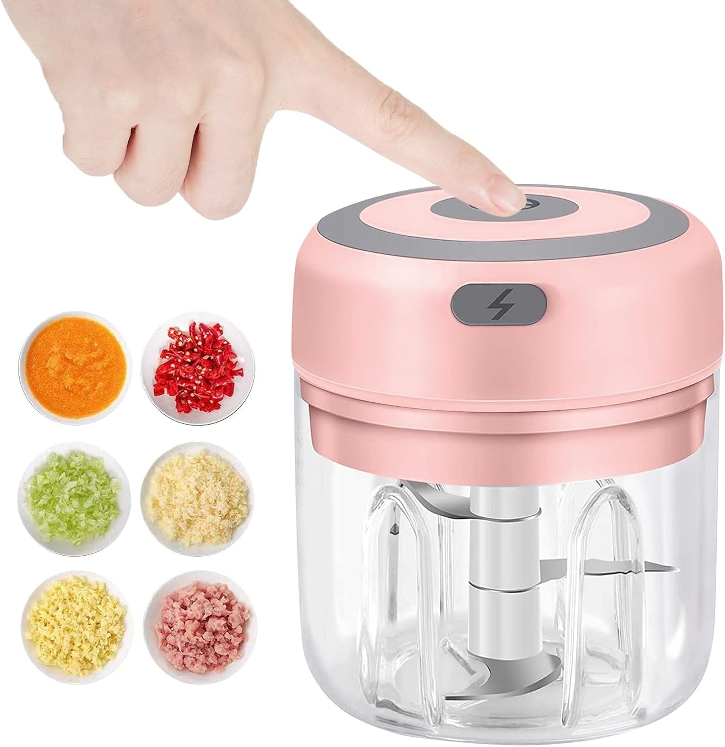Electric Mini Garlic Chopper, 100ML Food Chopper Garlic Mincer USB, Portable Small Food Processor for Vegetables